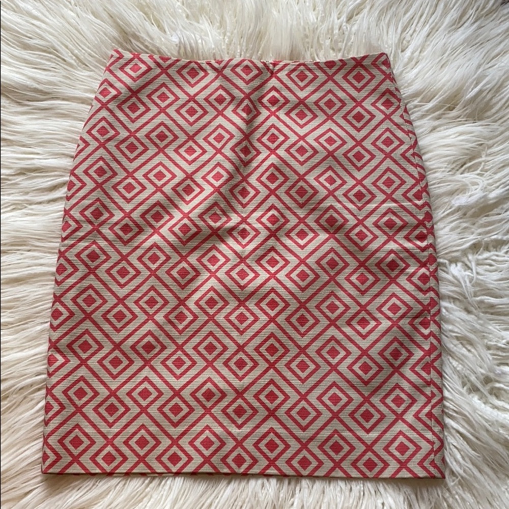 Ann Taylor Geometric pencil skirt lined career 00P